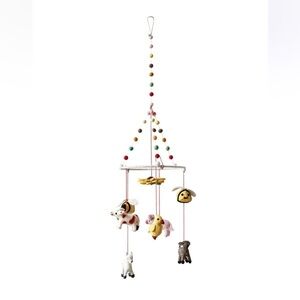Greige Baby Wool Felt Farm Animal Mobile